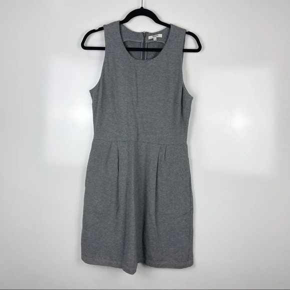 Madewell Heather Grey Sleeveless Sheath Dress Pockets Women's Size Medium - Picture 1 of 9